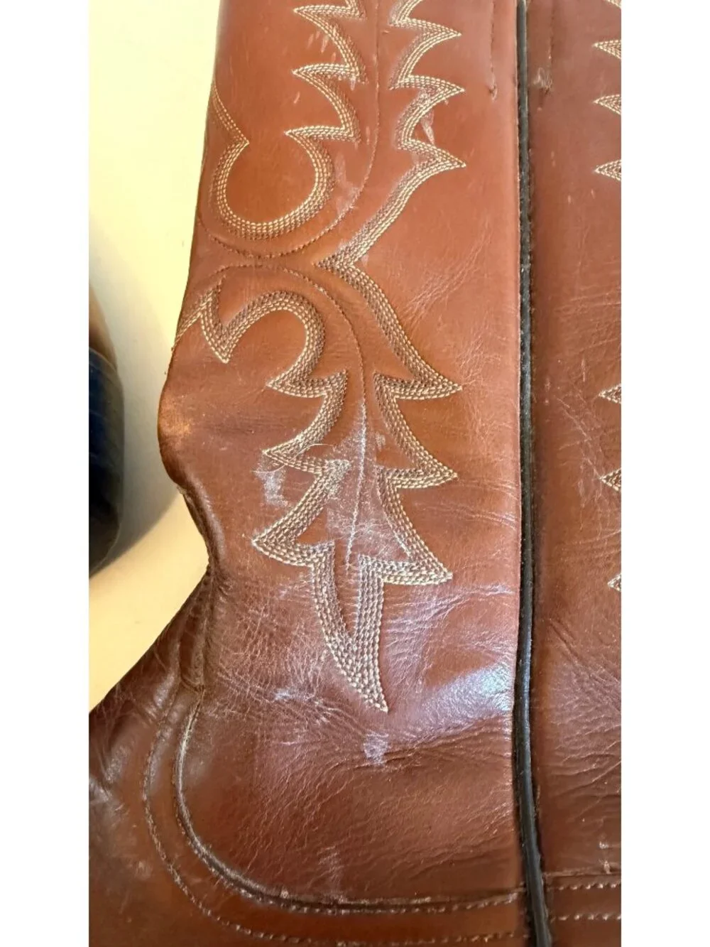 Vintage Rios of Mercedes Brown Leather Cowboy Boots Men’s Size 10 D USA Made